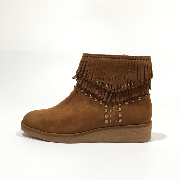 UGG Ariane Studded Fringe Ankle Boots -Chestnut Nubuck -Women’s US 5 -NEW - Picture 5 of 8